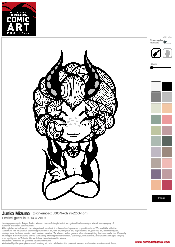 LICAF – Junko Mizuno Colouring Sheet