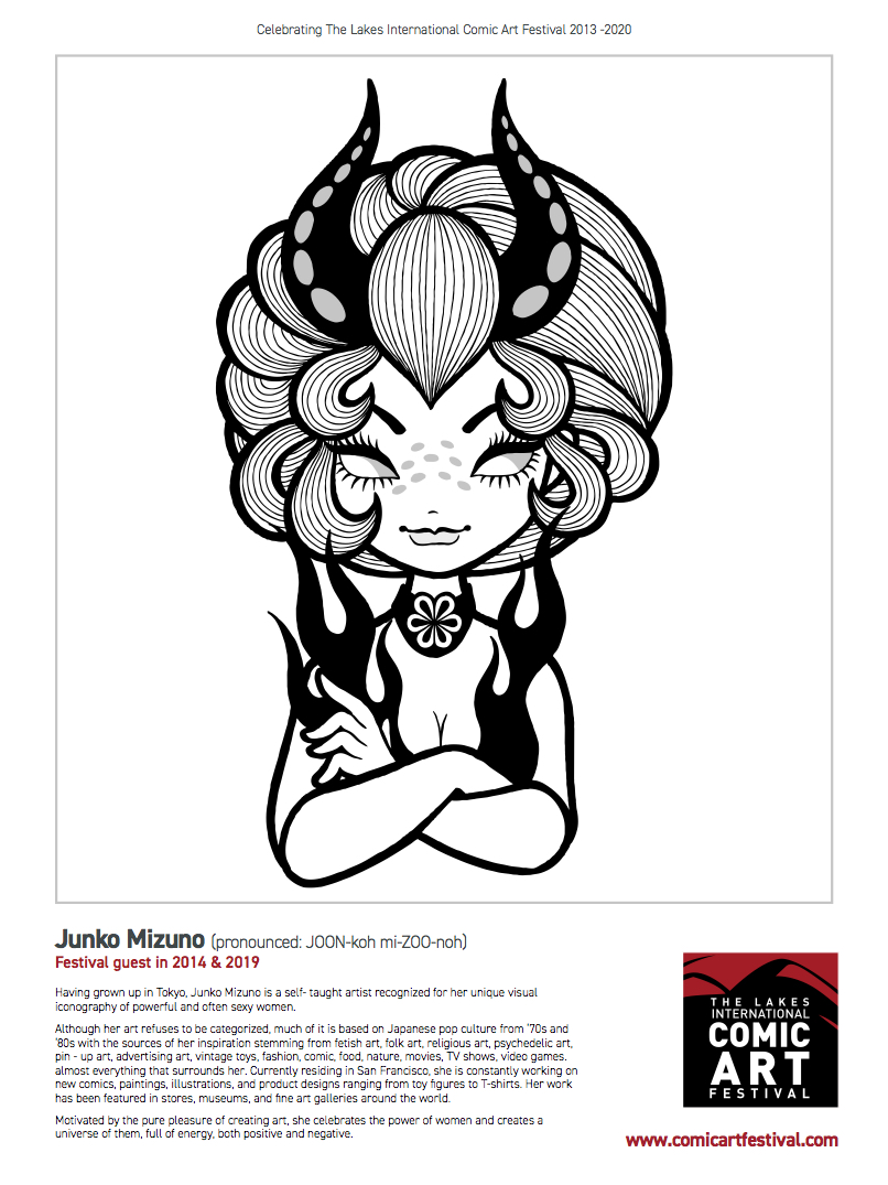 LICAF 2020 Junko Mizuno Colouring Sheet
